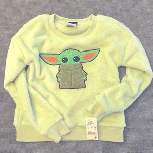 NWT Seafoam Green Yoda Sweater Kids S